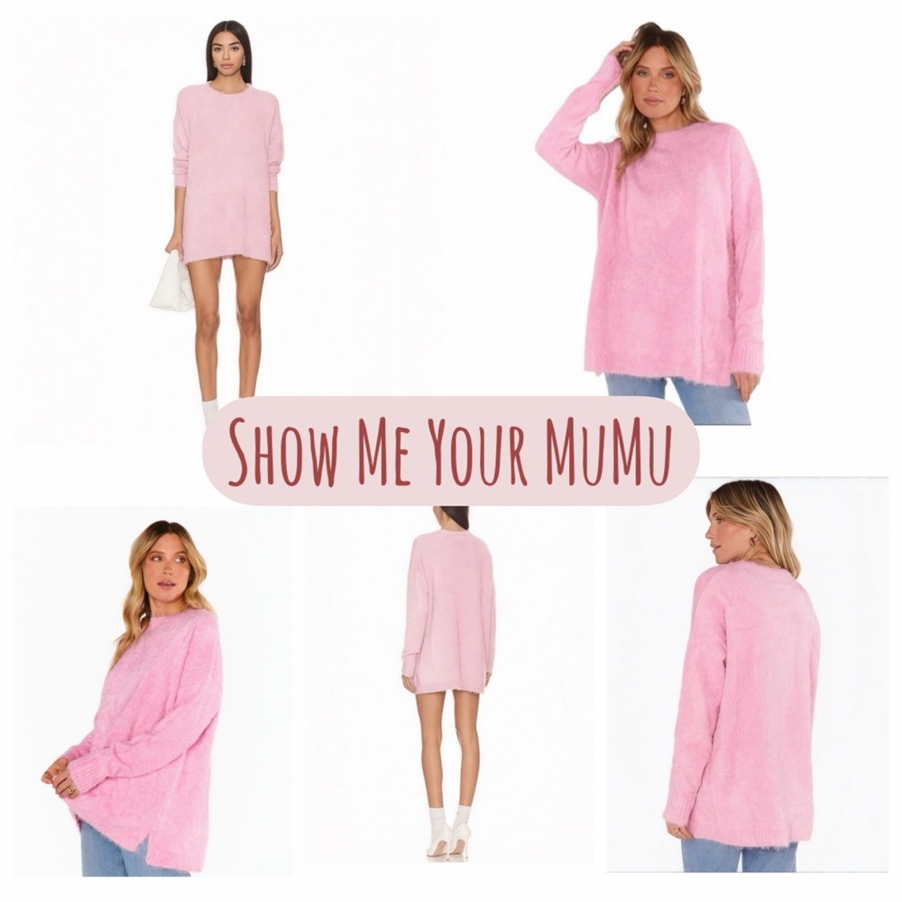 New SHOW ME YOUR MUMU Bonfire Sweater Large - LUXE Pink Knit $148 MSRP